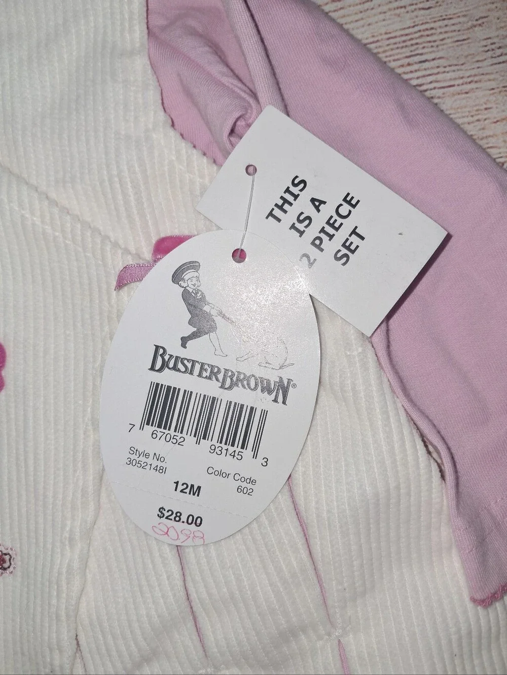 Nwt Mary Jane Buster Brown Baby Girls Embroidered Dress Set Size 12 Months